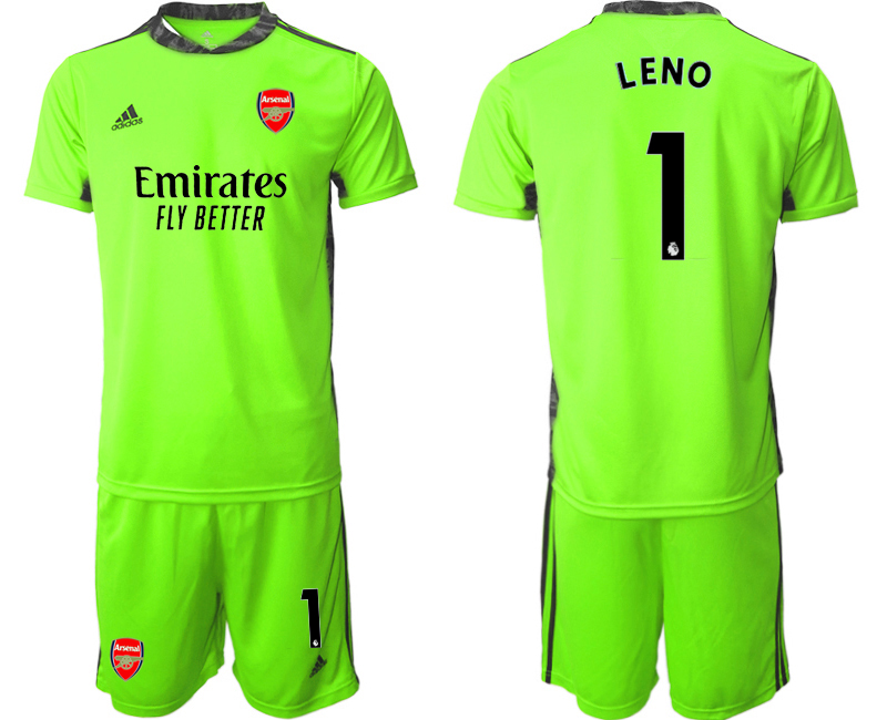 Men 2020-2021 club Arsenal fluorescent green goalkeeper #1 Soccer Jerseys